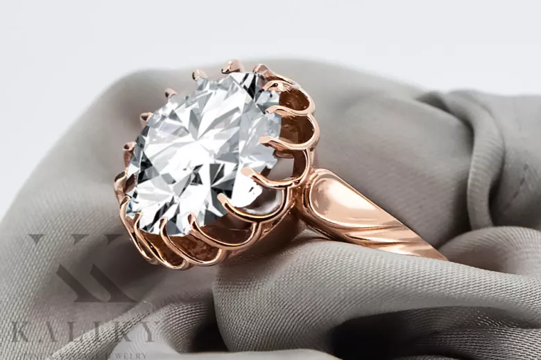 Vintage Jewlery Ring Zircon Original Vintage 14K Rose Gold vrc035r